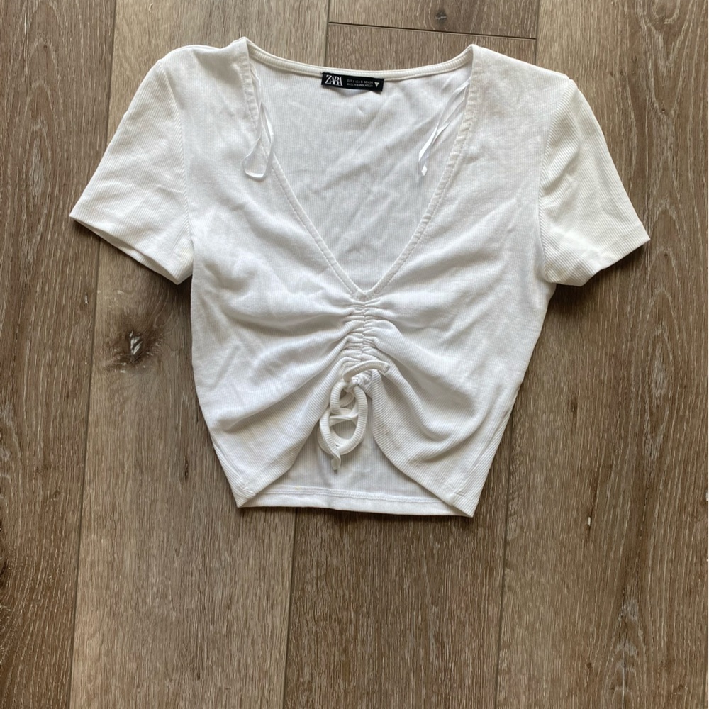 Zara Women’s Shirt with Tie Front sz. S